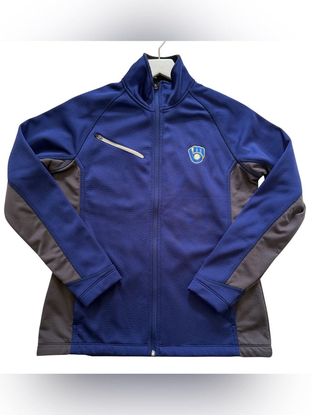 Antigua MLB Milwaukee Brewers Embroidered Logo Full Zip Athletic Jacket Medium